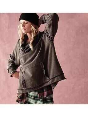 Free People Melody Crochet Sweatshirt (L)